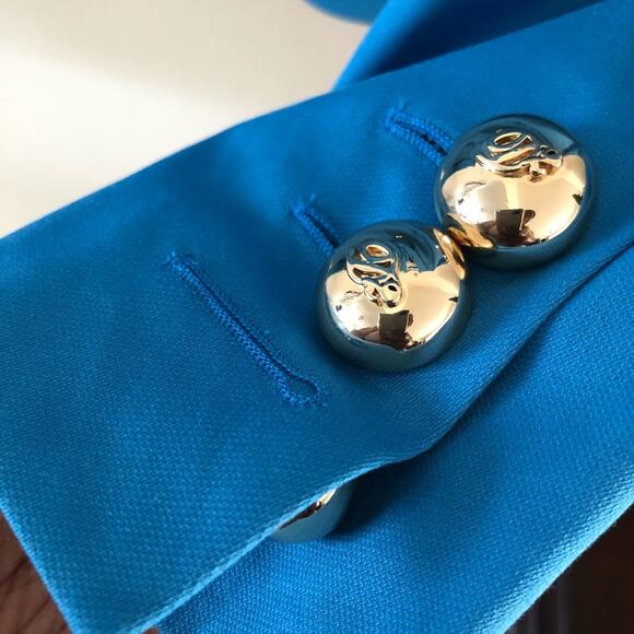 DSQUARED2 Single Button Fitted Blazer Womens 8 Blue Feminine Trendy Casual Chic - Picture 5 of 11